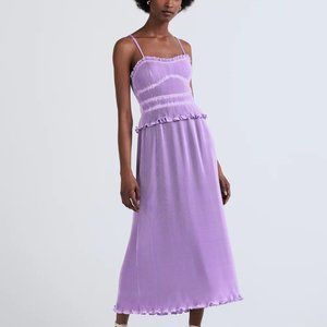 Derek Lam 10 Crosby BRISHA PLEATED CAMI DRESS lavender